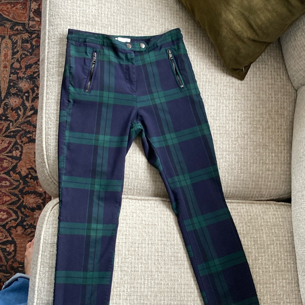 H&M Tartan plaid high waist skinny pants